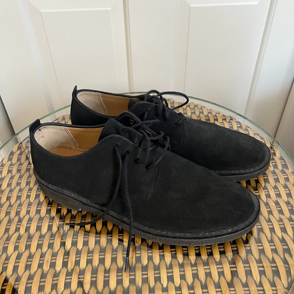 Clarks Black Suede Crepe Low Chukka Oxford Shoes Men's 12